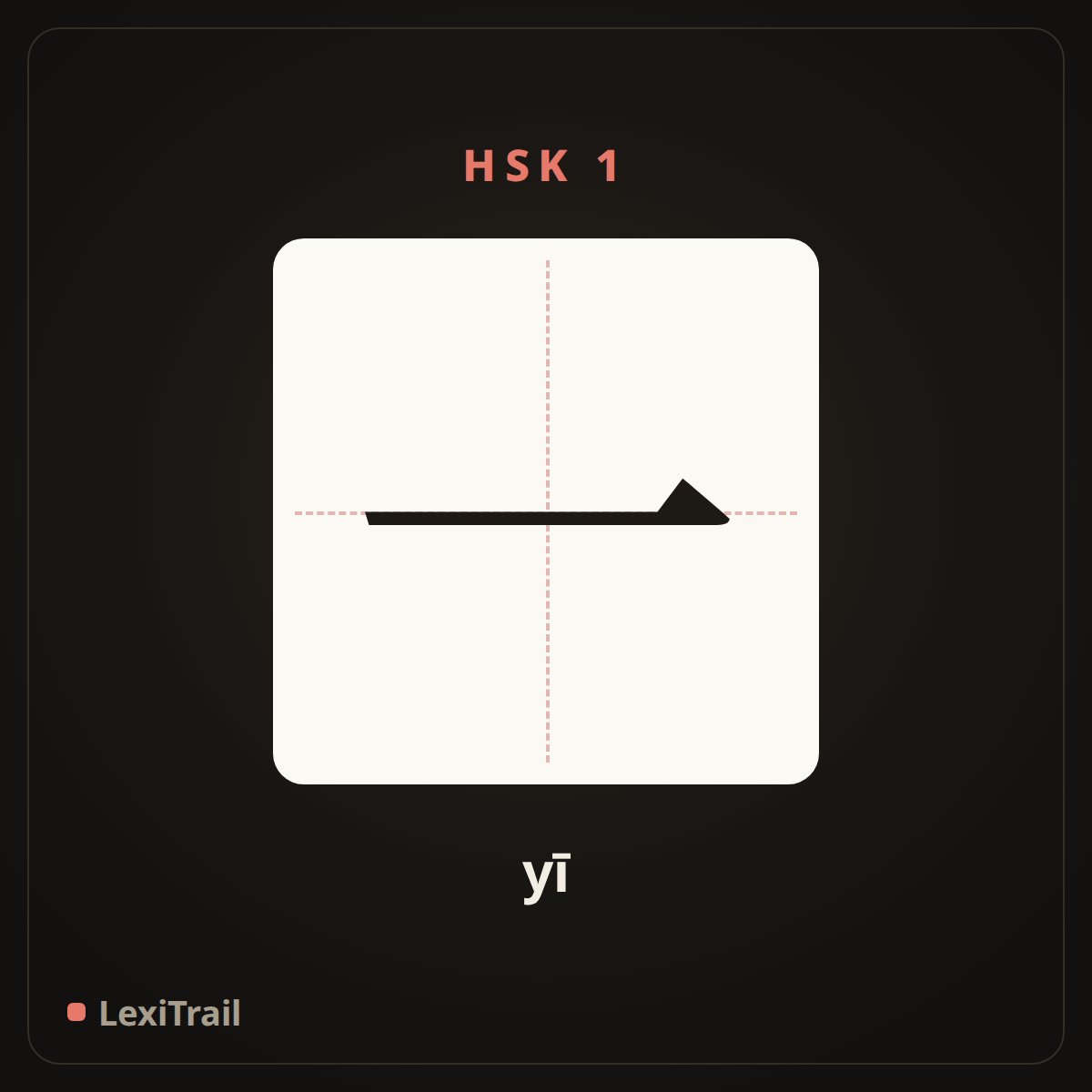 一 — the Chinese character for one (yī), stroke diagram