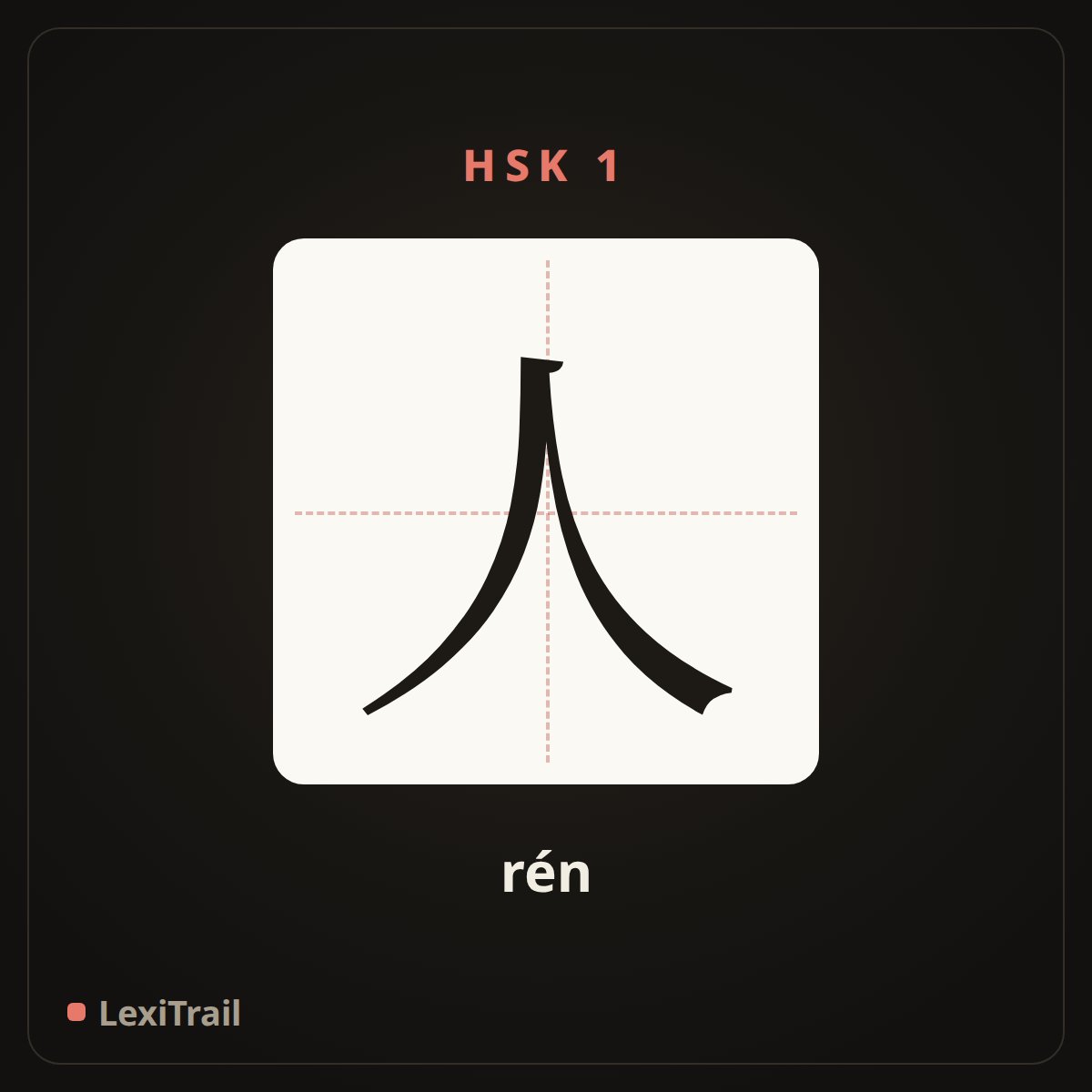 人 — the Chinese character for person (rén), stroke diagram
