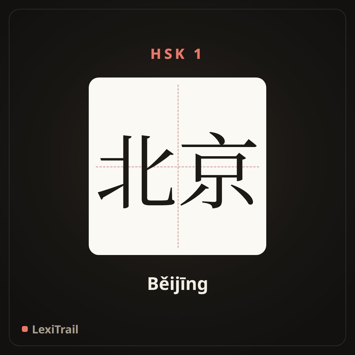 北京 — the Chinese character for Beijing (Běijīng), stroke diagram