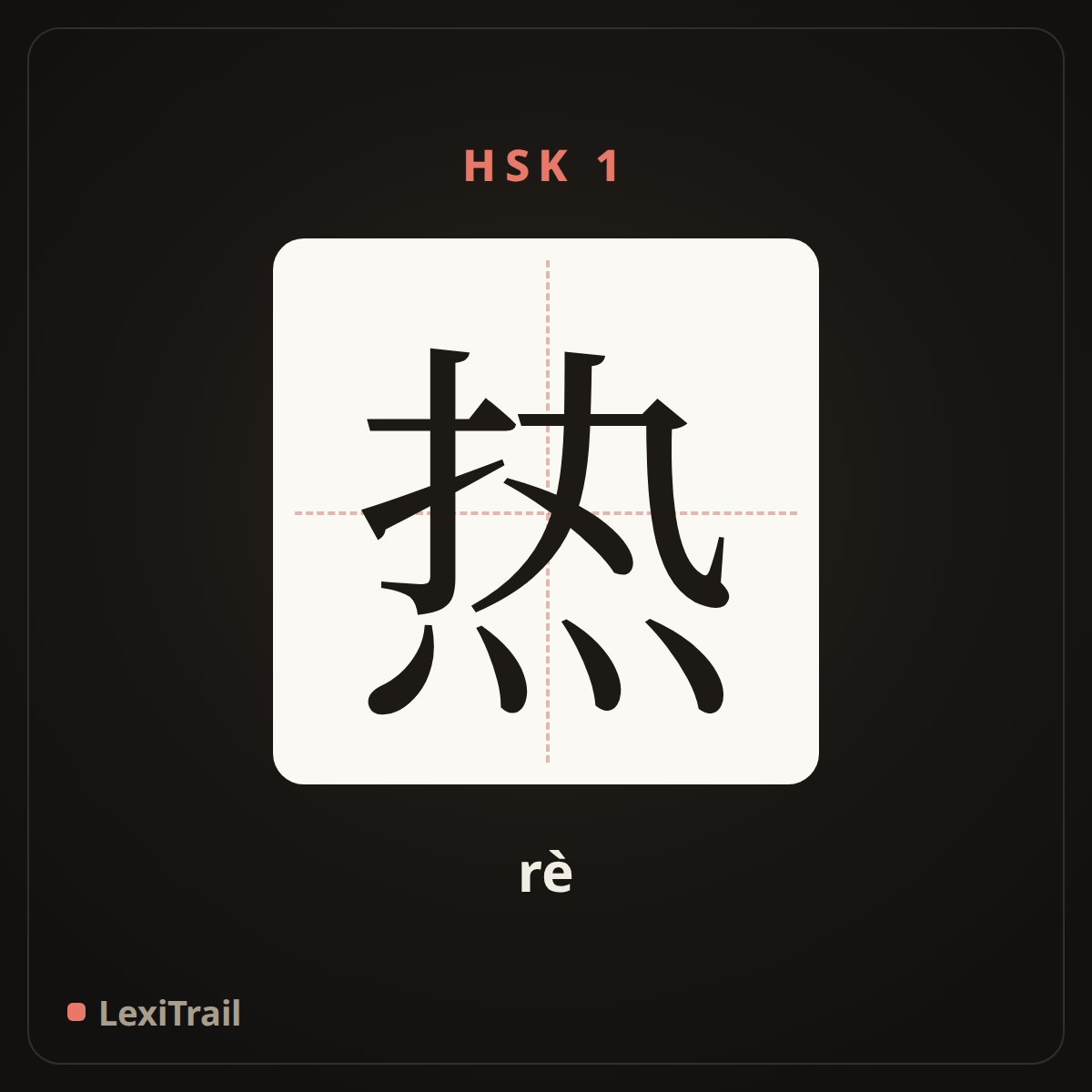 热 — the Chinese character for hot (rè), stroke diagram