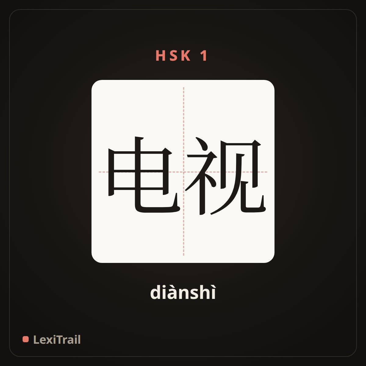 电视 — the Chinese character for television (diànshì), stroke diagram