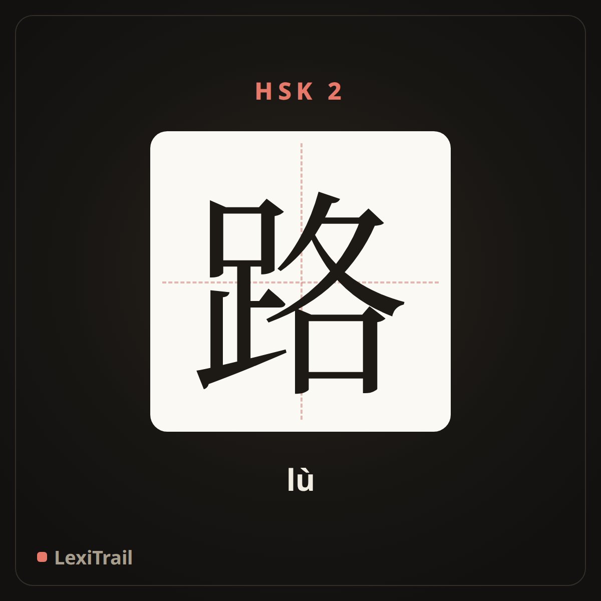 路 — the Chinese character for road (lù), stroke diagram