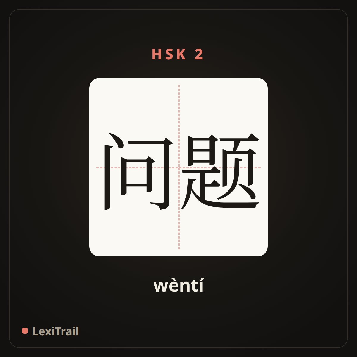 问题 — the Chinese character for question (wèntí), stroke diagram