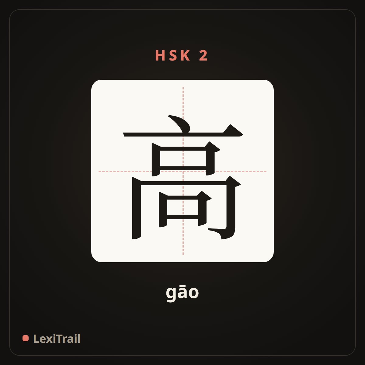 高 — the Chinese character for tall (gāo), stroke diagram
