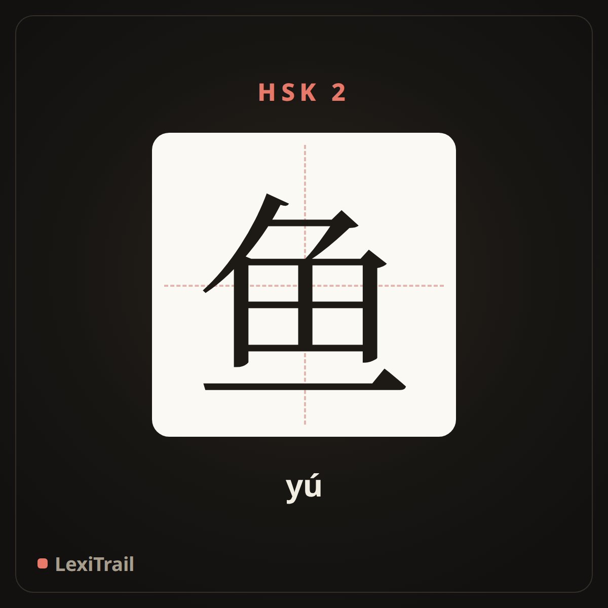 鱼 — the Chinese character for fish (yú), stroke diagram