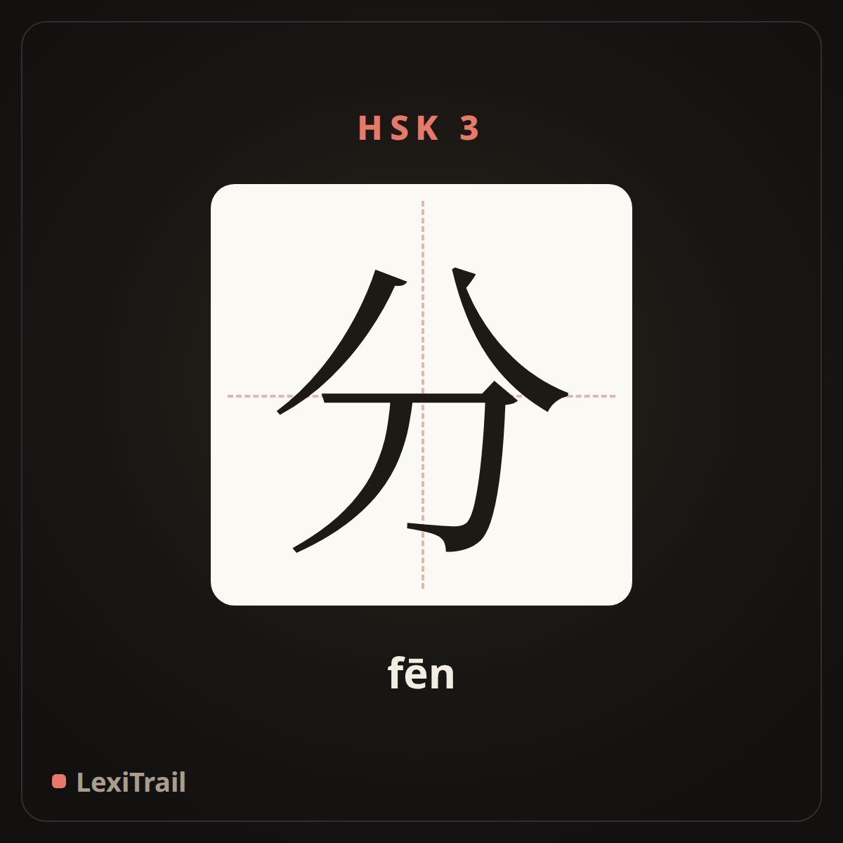 分 — the Chinese character for minute (fēn), stroke diagram