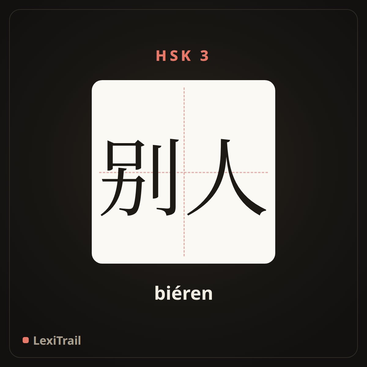 别人 — the Chinese character for Others (biéren), stroke diagram