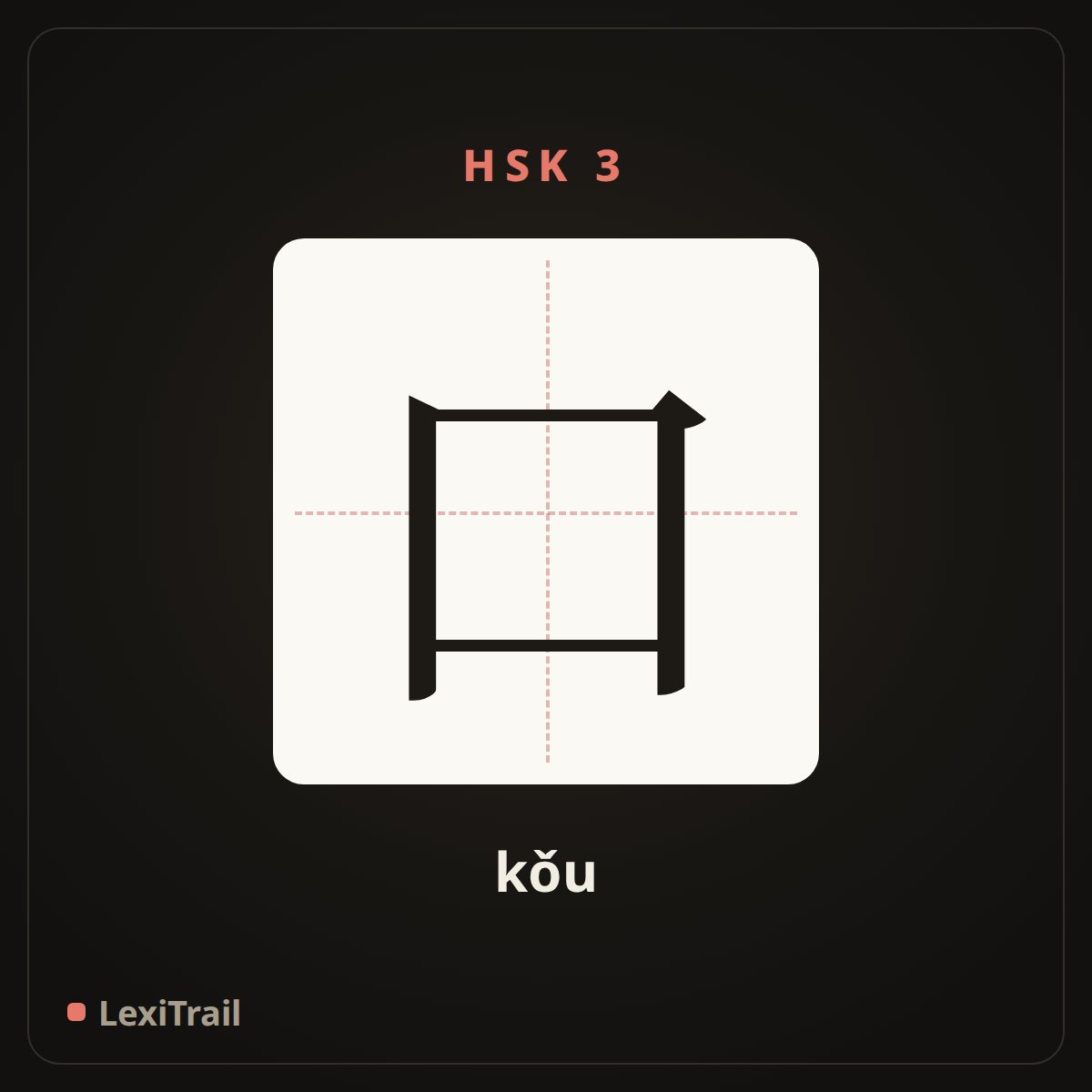 口 — the Chinese character for mouth (kǒu), stroke diagram