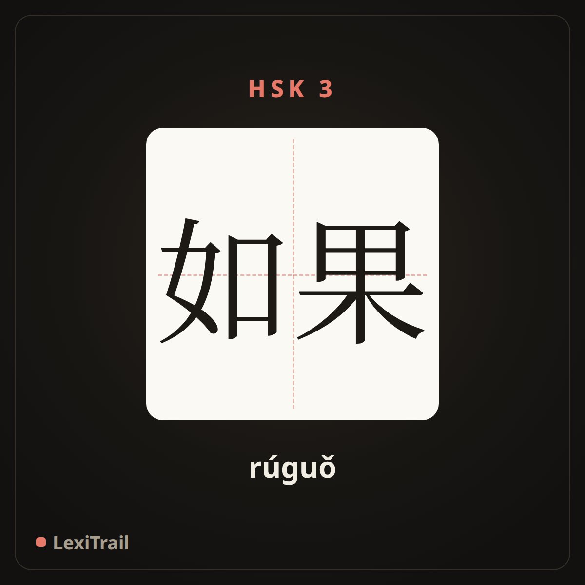 如果 — the Chinese character for If (rúguǒ), stroke diagram