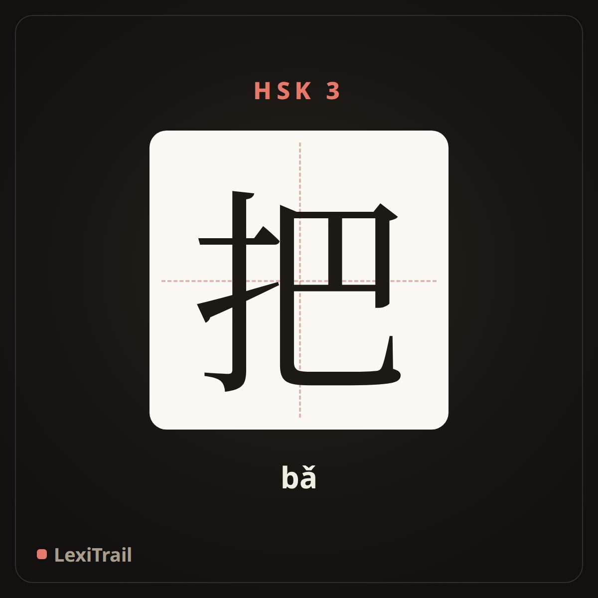把 — the Chinese character for hold (bǎ), stroke diagram