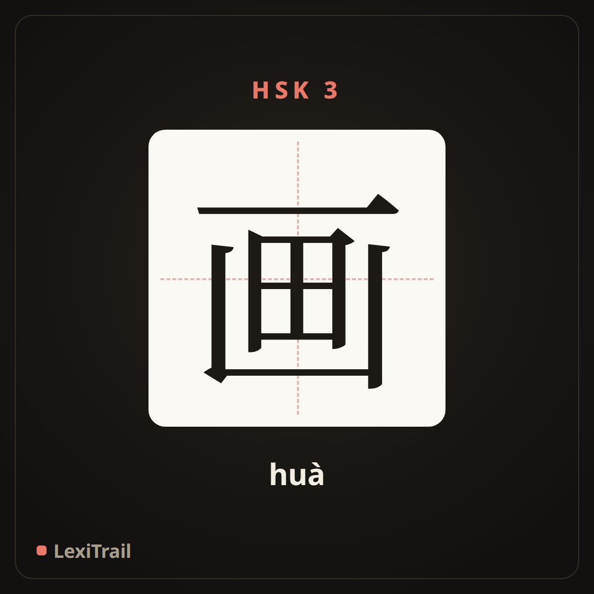 画 — the Chinese character for painting (huà), stroke diagram