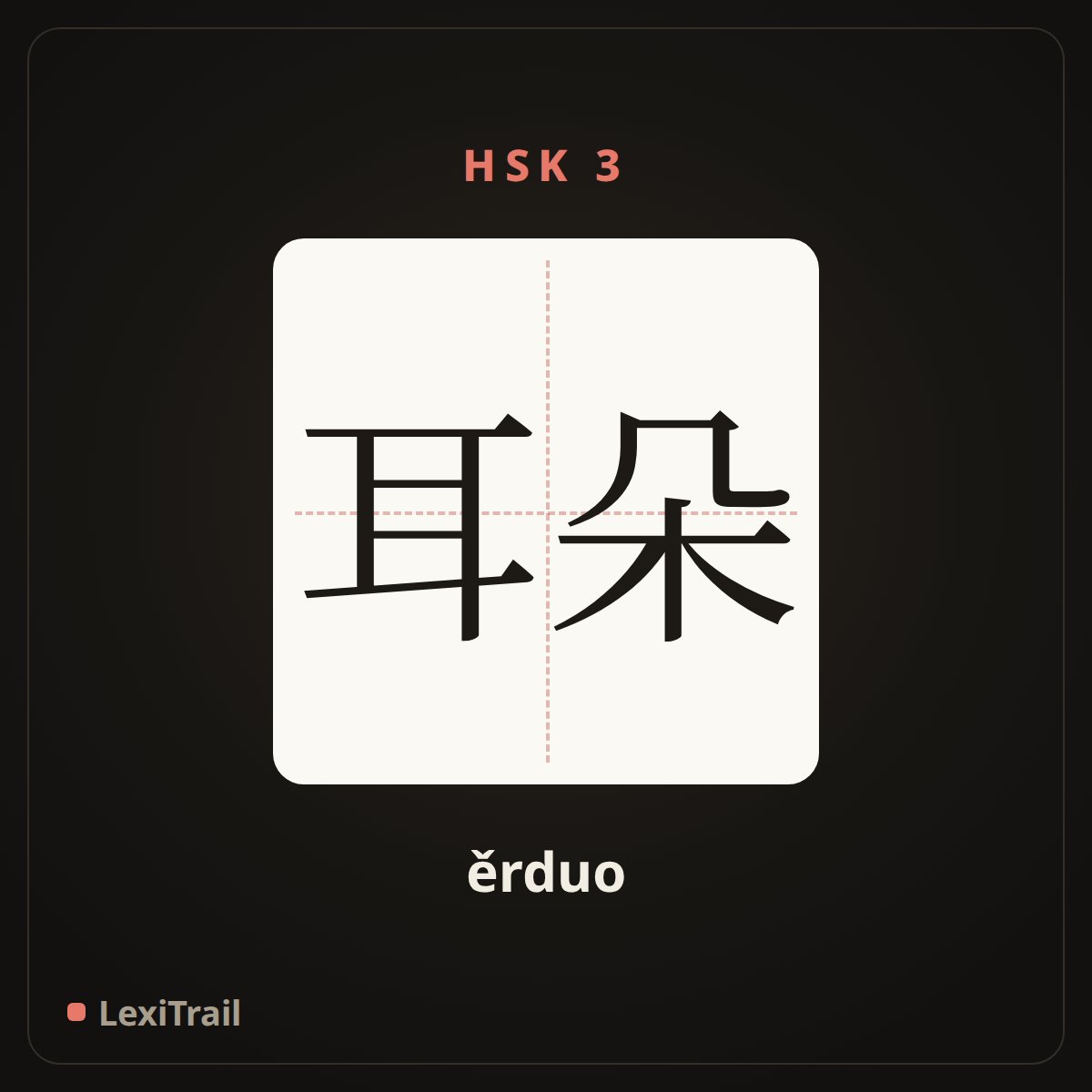 耳朵 — the Chinese character for Ears (ěrduo), stroke diagram