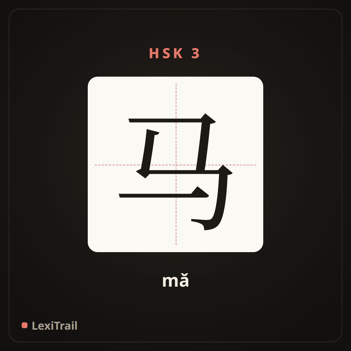 马 — the Chinese character for Horse (mǎ), stroke diagram