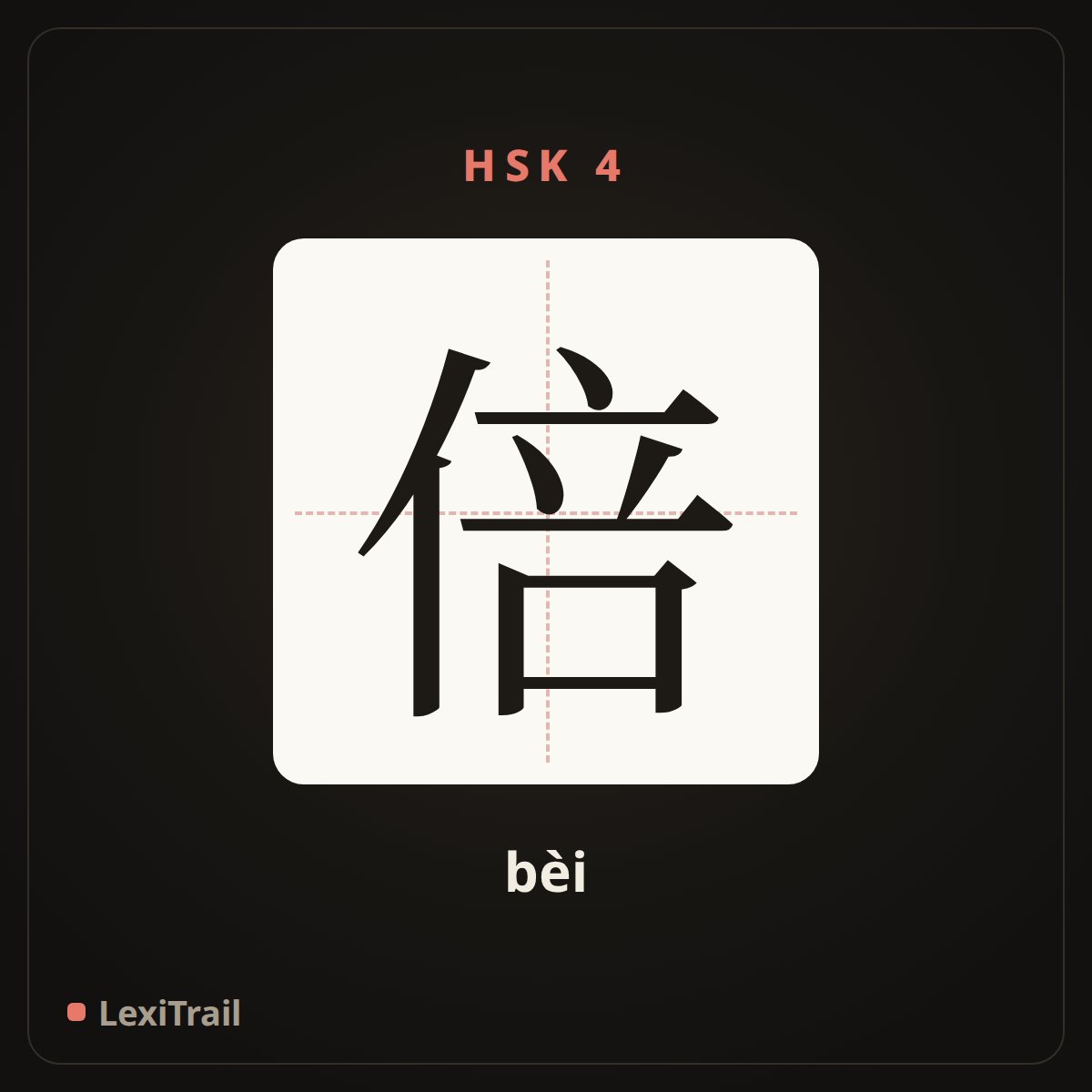 倍 — the Chinese character for times (bèi), stroke diagram