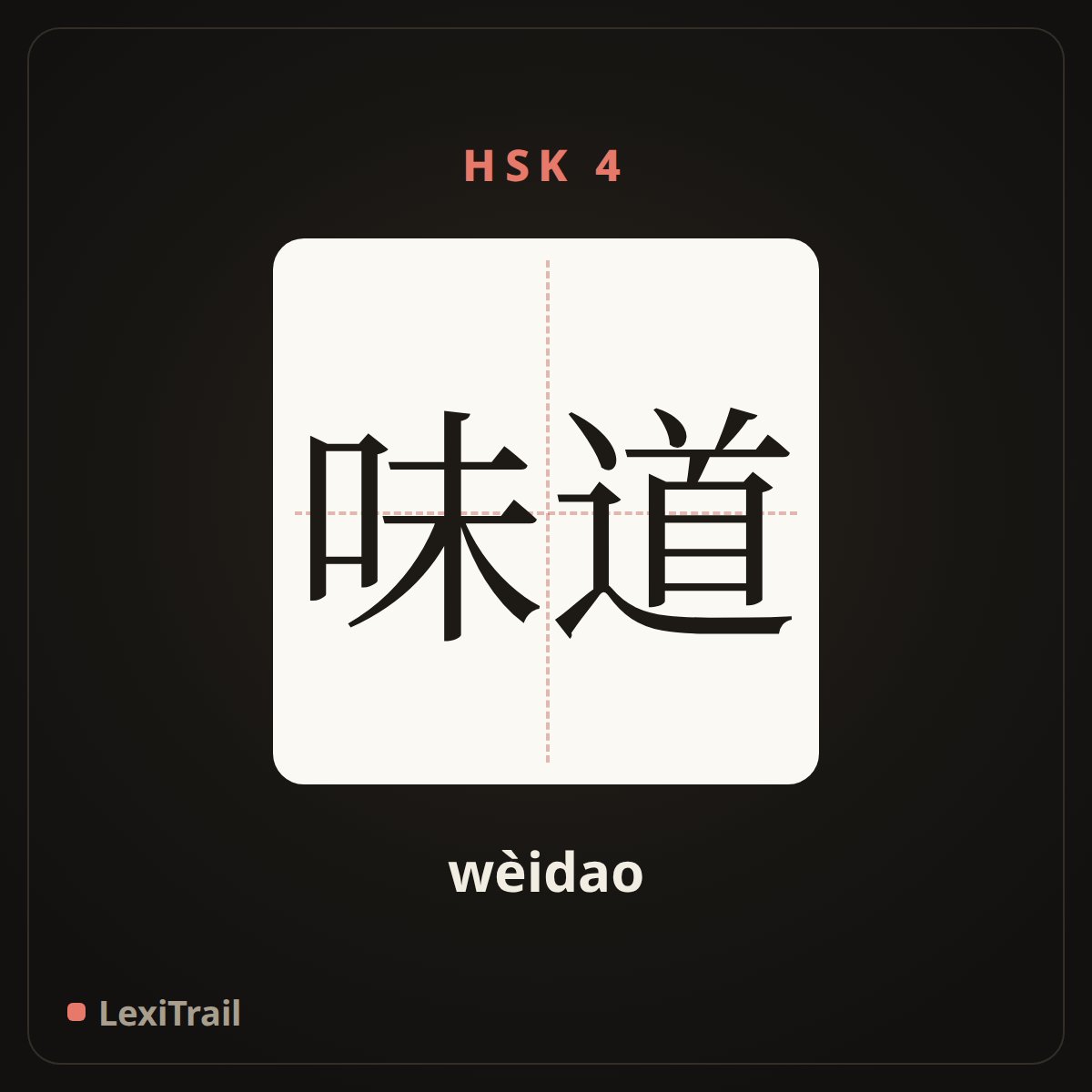 味道 — the Chinese character for taste (wèidao), stroke diagram