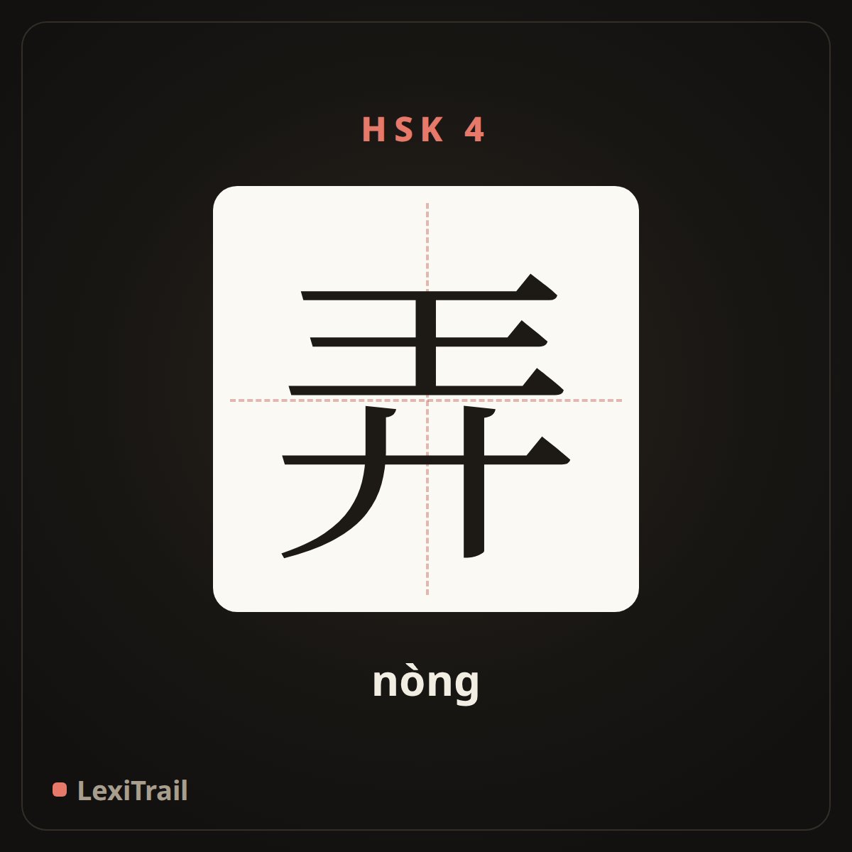 弄 — the Chinese character for get, make (nòng), stroke diagram