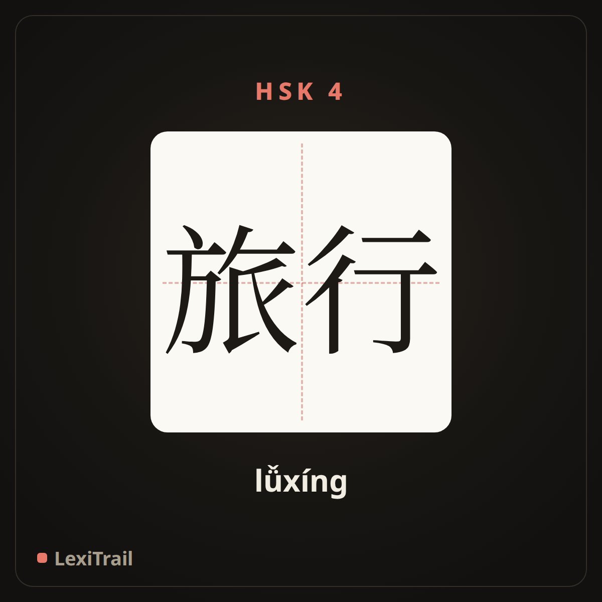 旅行 — the Chinese character for travel (lǚxíng), stroke diagram