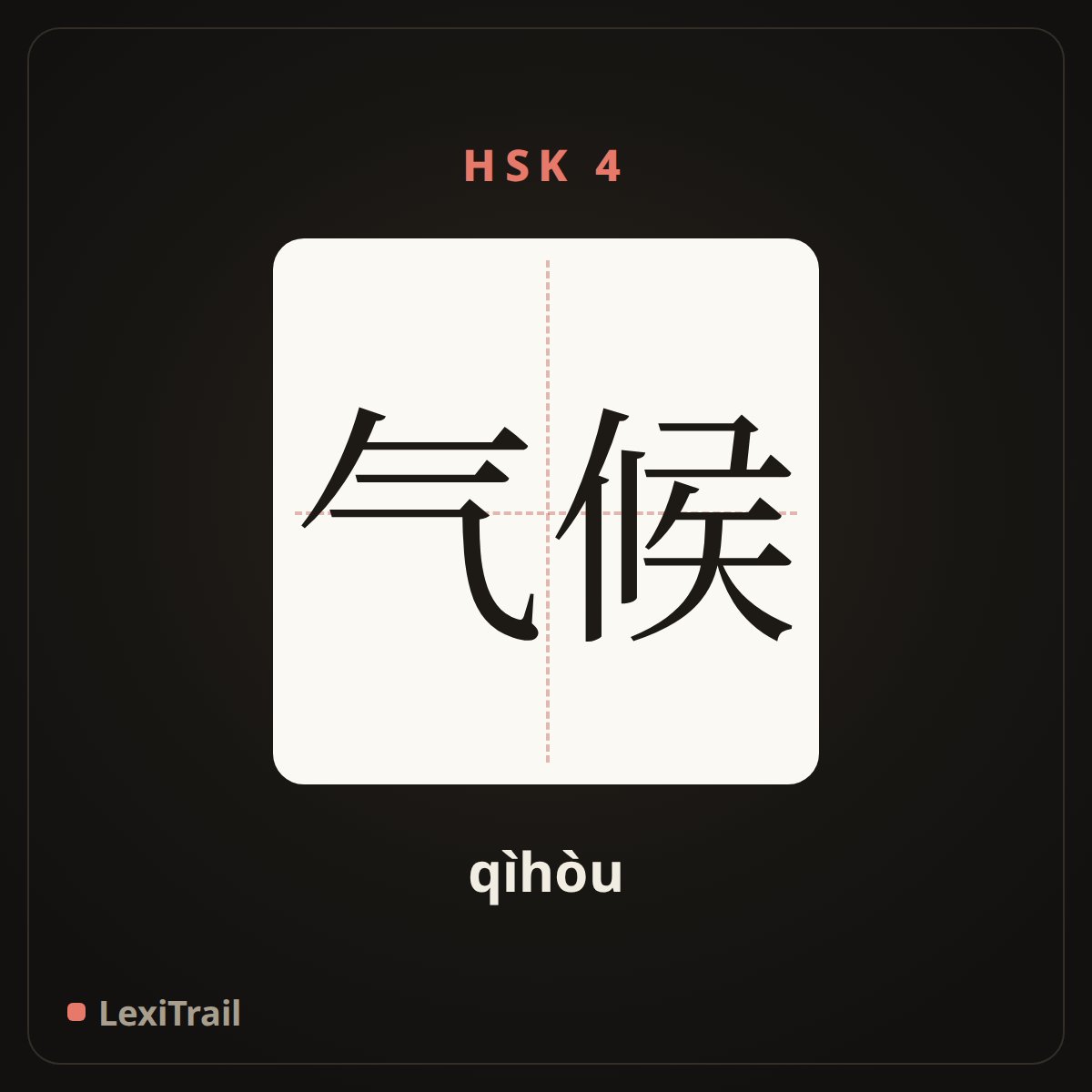 气候 — the Chinese character for climate (qìhòu), stroke diagram