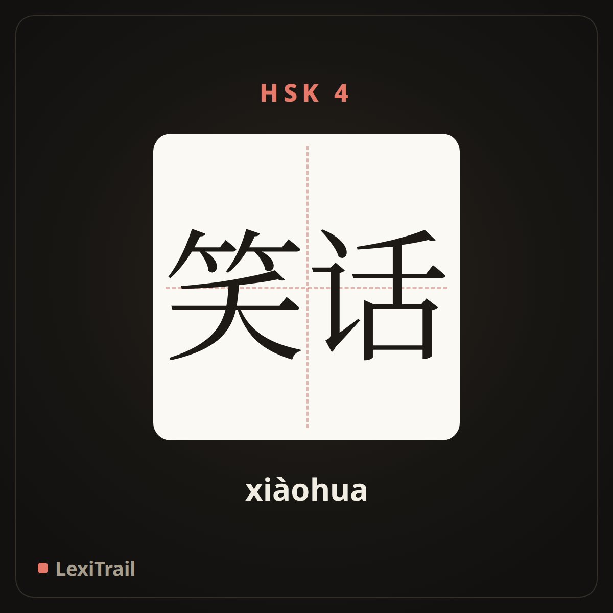 笑话 — the Chinese character for joke (xiàohua), stroke diagram