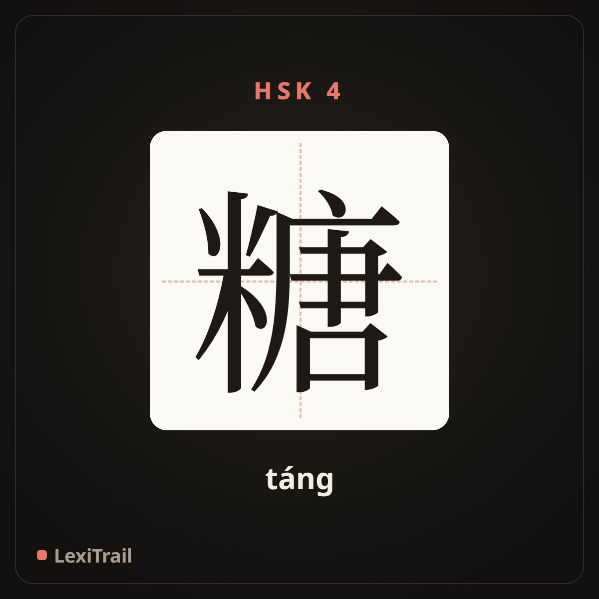 糖 — the Chinese character for sugar (táng), stroke diagram
