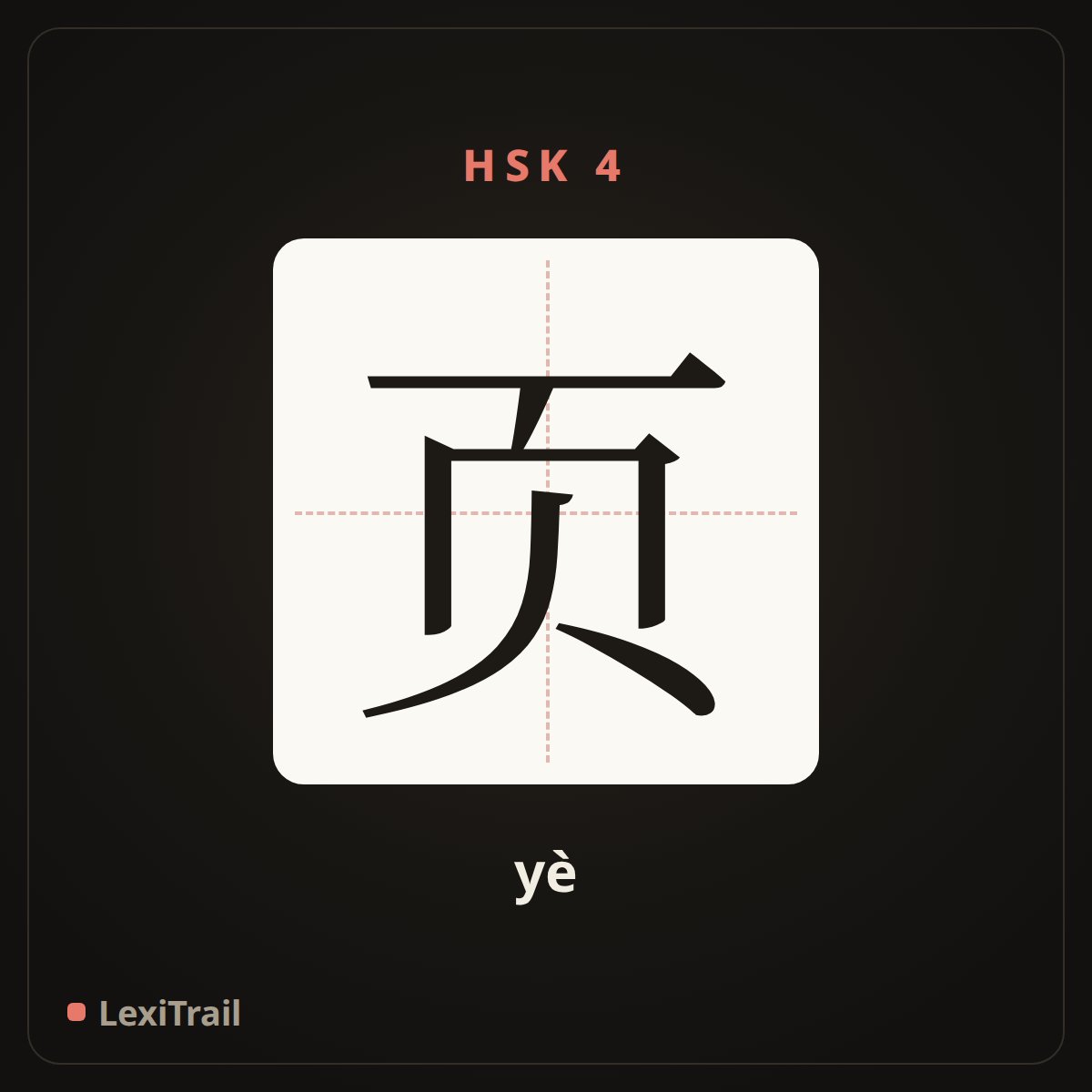 页 — the Chinese character for page (yè), stroke diagram