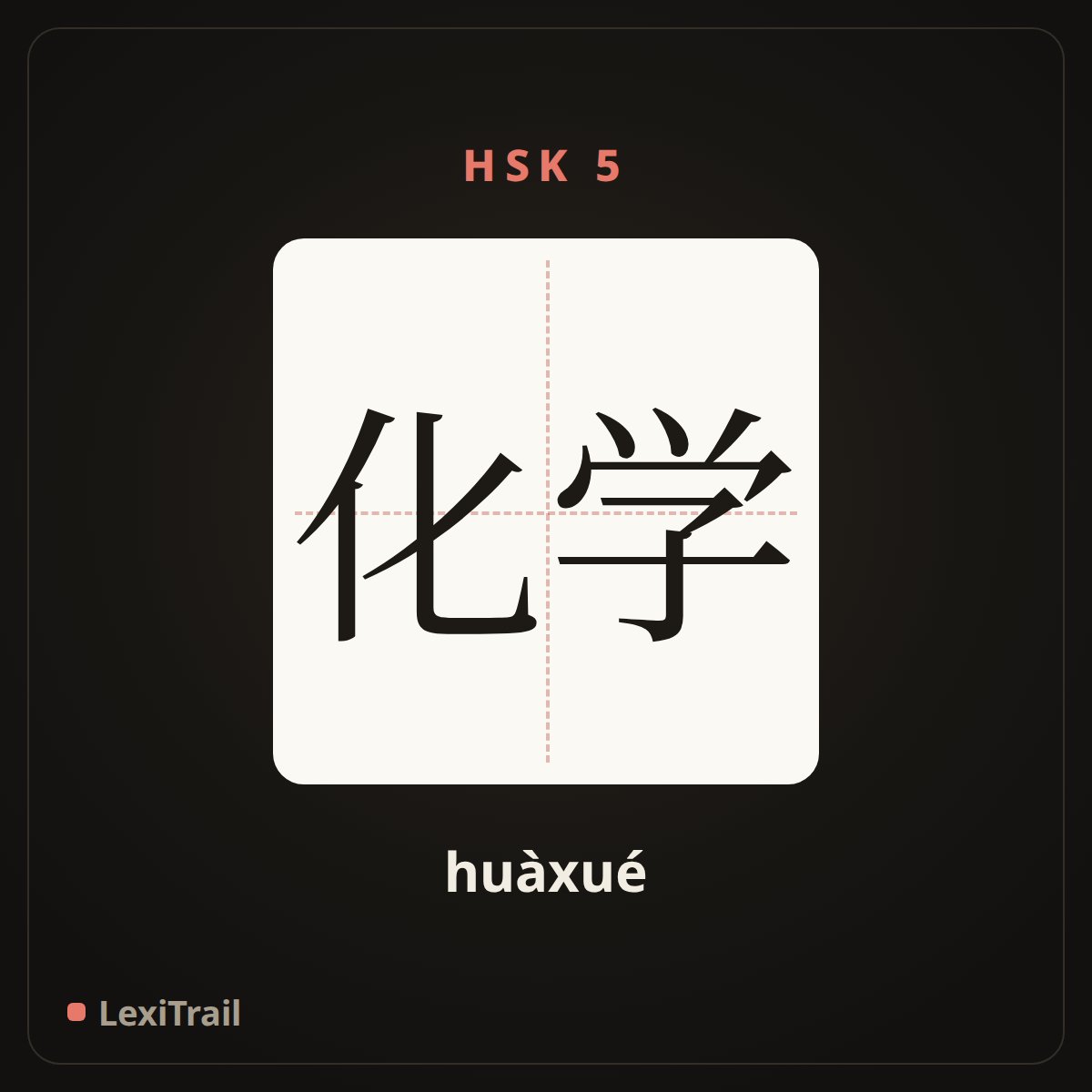 化学 — the Chinese character for Chemistry (huàxué), stroke diagram