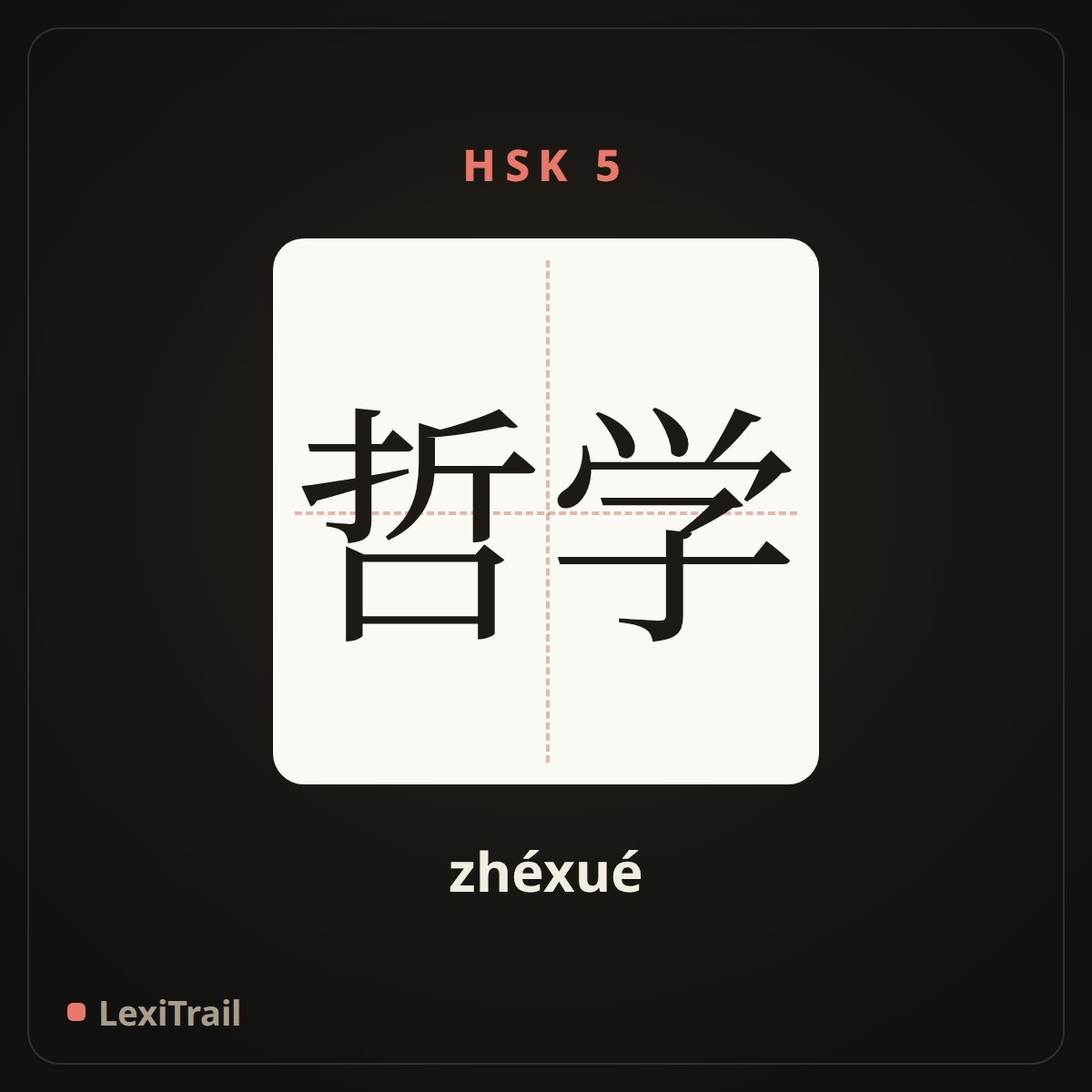 哲学 — the Chinese character for Philosophy (zhéxué), stroke diagram