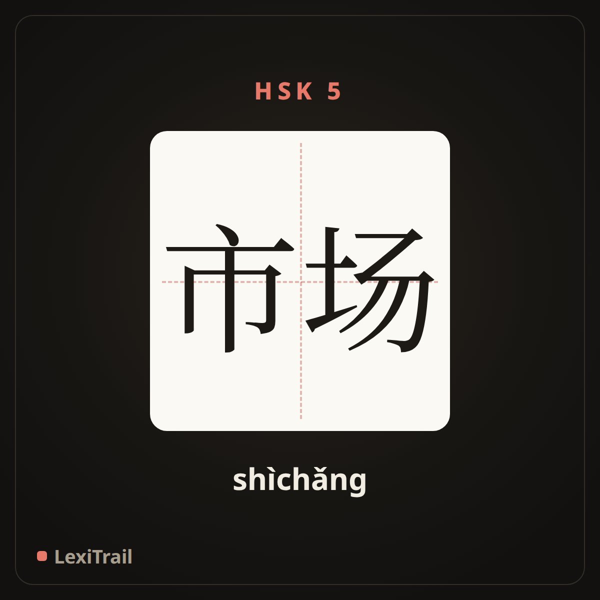 市场 — the Chinese character for market (shìchǎng), stroke diagram