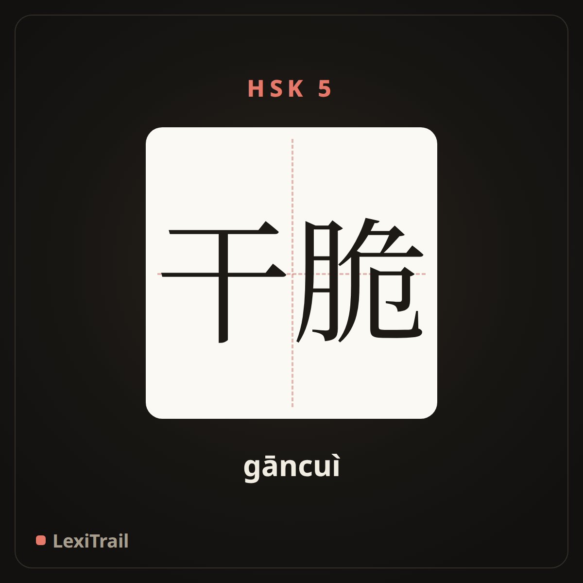 干脆 — the Chinese character for simply (gāncuì), stroke diagram
