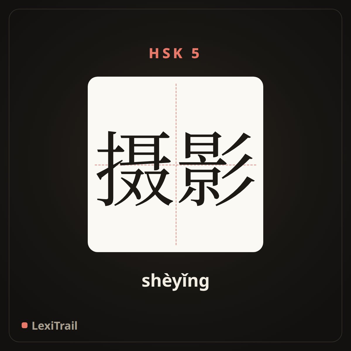 摄影 — the Chinese character for Photography (shèyǐng), stroke diagram