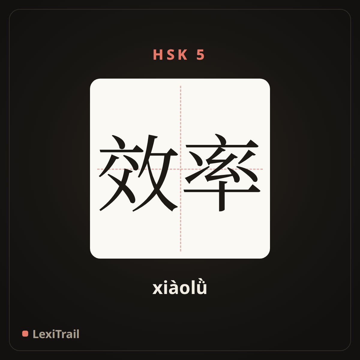 效率 — the Chinese character for efficiency (xiàolǜ), stroke diagram