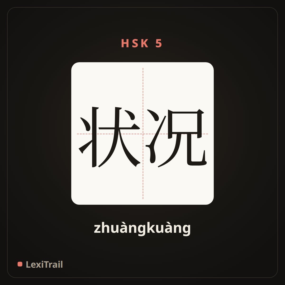 状况 — the Chinese character for status (zhuàngkuàng), stroke diagram