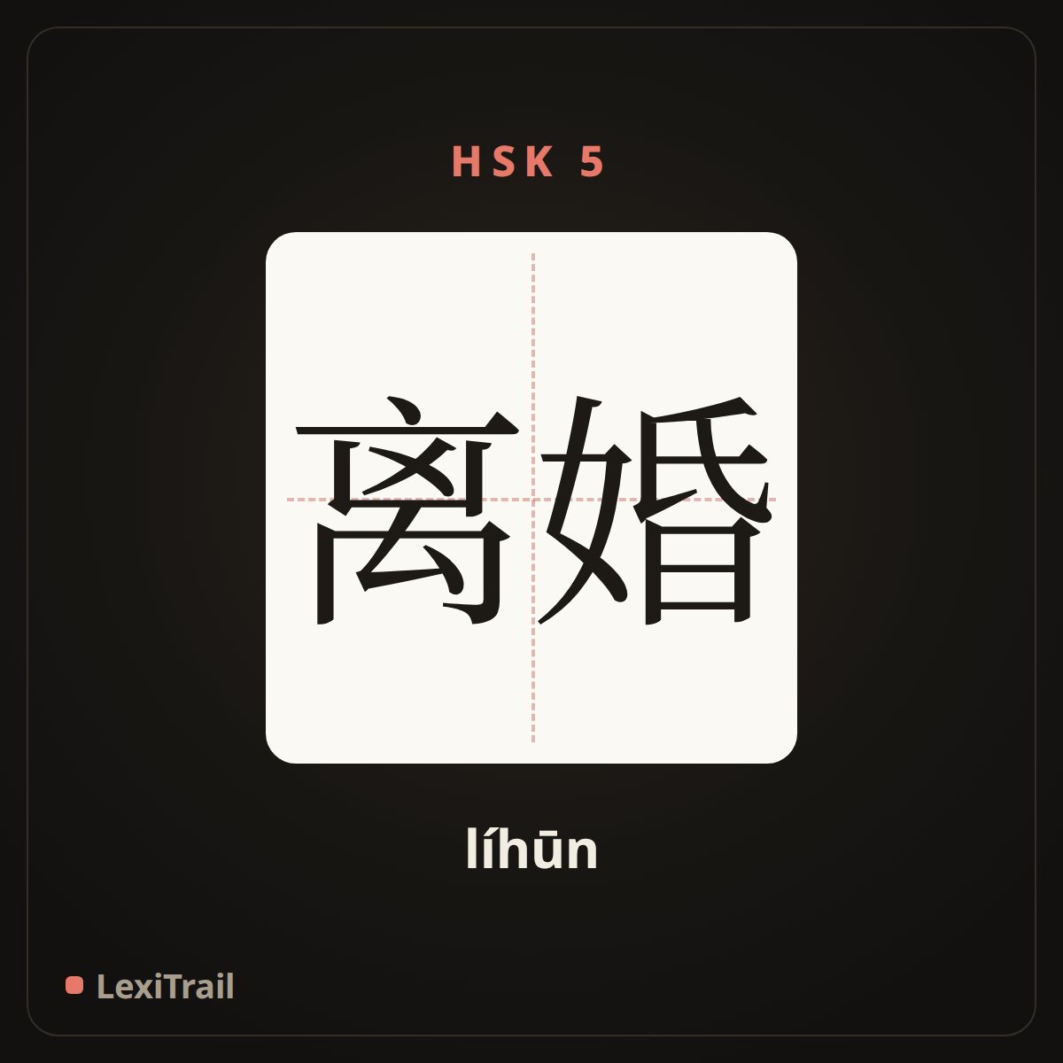 离婚 — the Chinese character for divorce (líhūn), stroke diagram