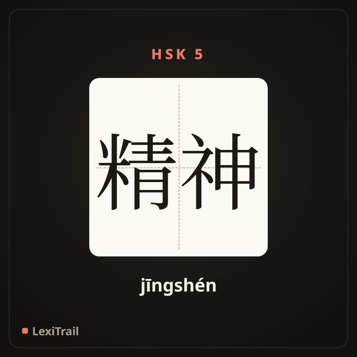 精神 — the Chinese character for spirit (jīngshén), stroke diagram