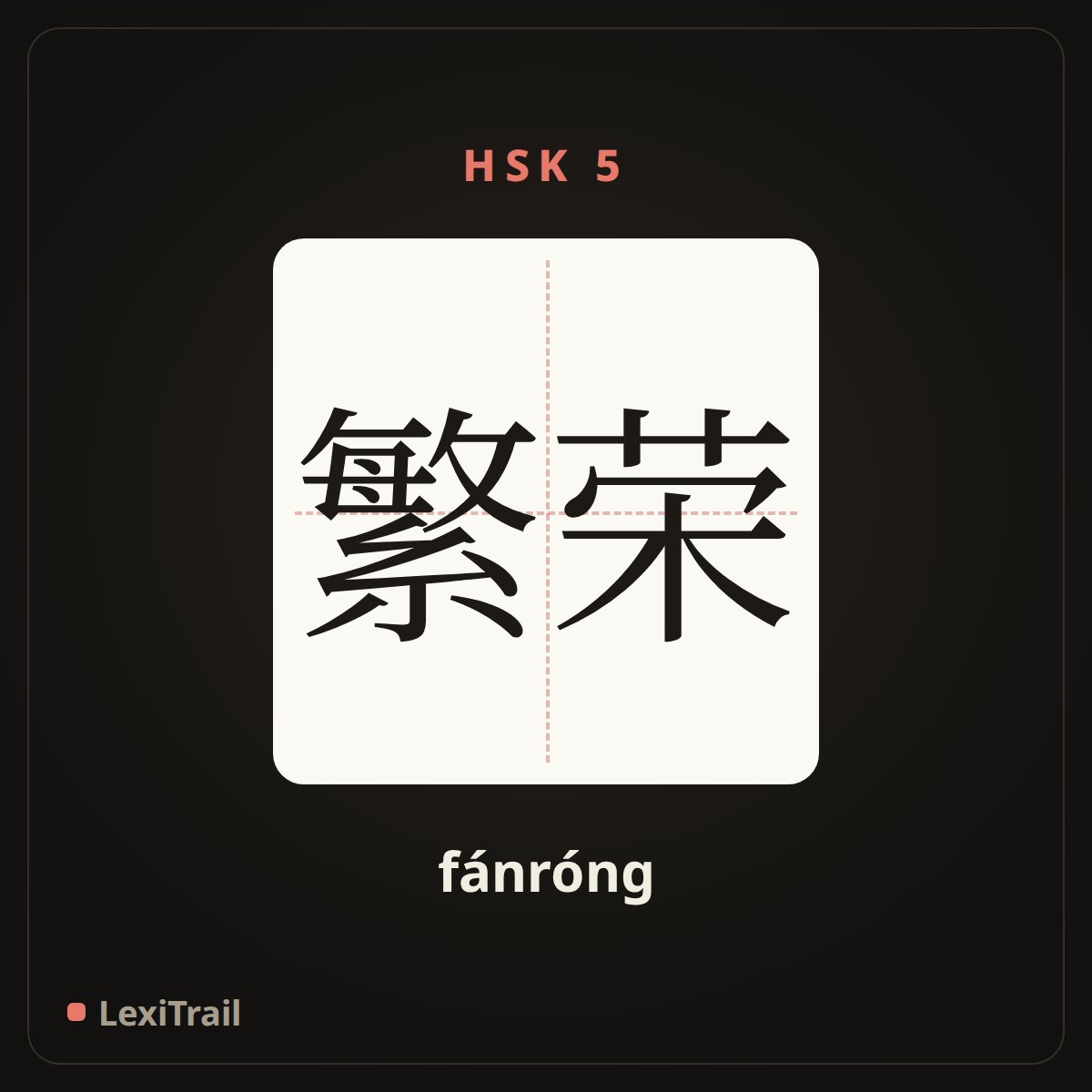 繁荣 — the Chinese character for Boom (fánróng), stroke diagram