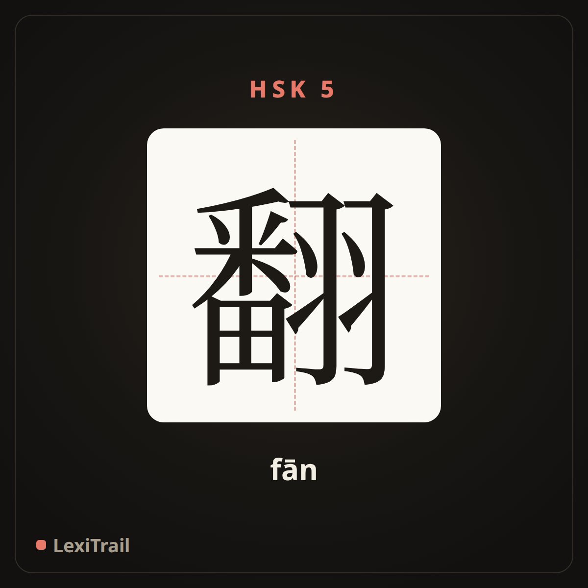 翻 — the Chinese character for Turn (fān), stroke diagram