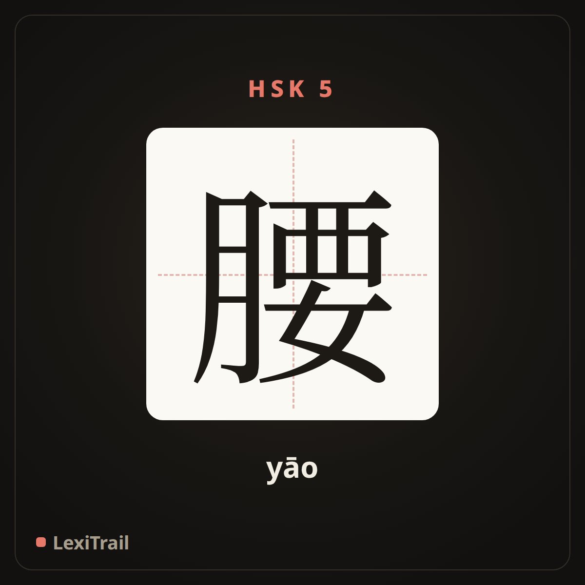 腰 — the Chinese character for waist (yāo), stroke diagram