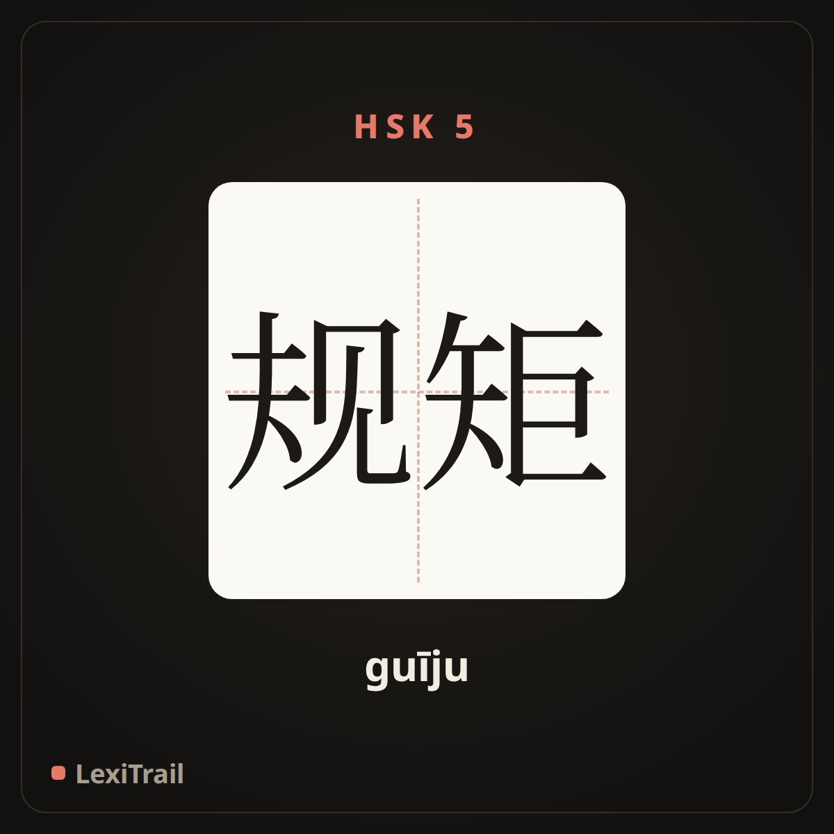 规矩 — the Chinese character for Rules (guīju), stroke diagram