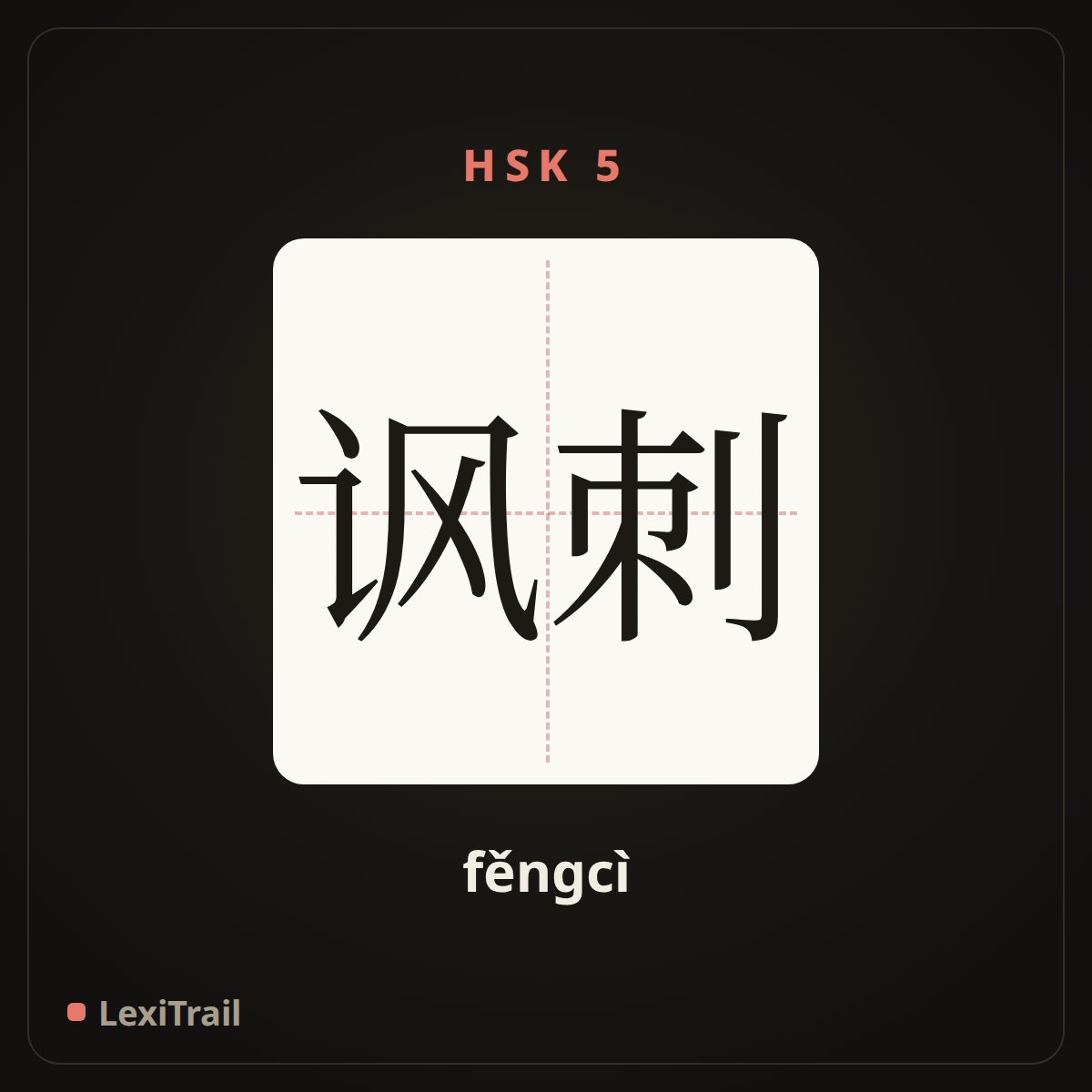 讽刺 — the Chinese character for satire (fěngcì), stroke diagram