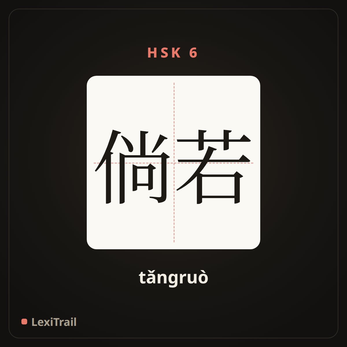 倘若 — the Chinese character for If (tǎngruò), stroke diagram