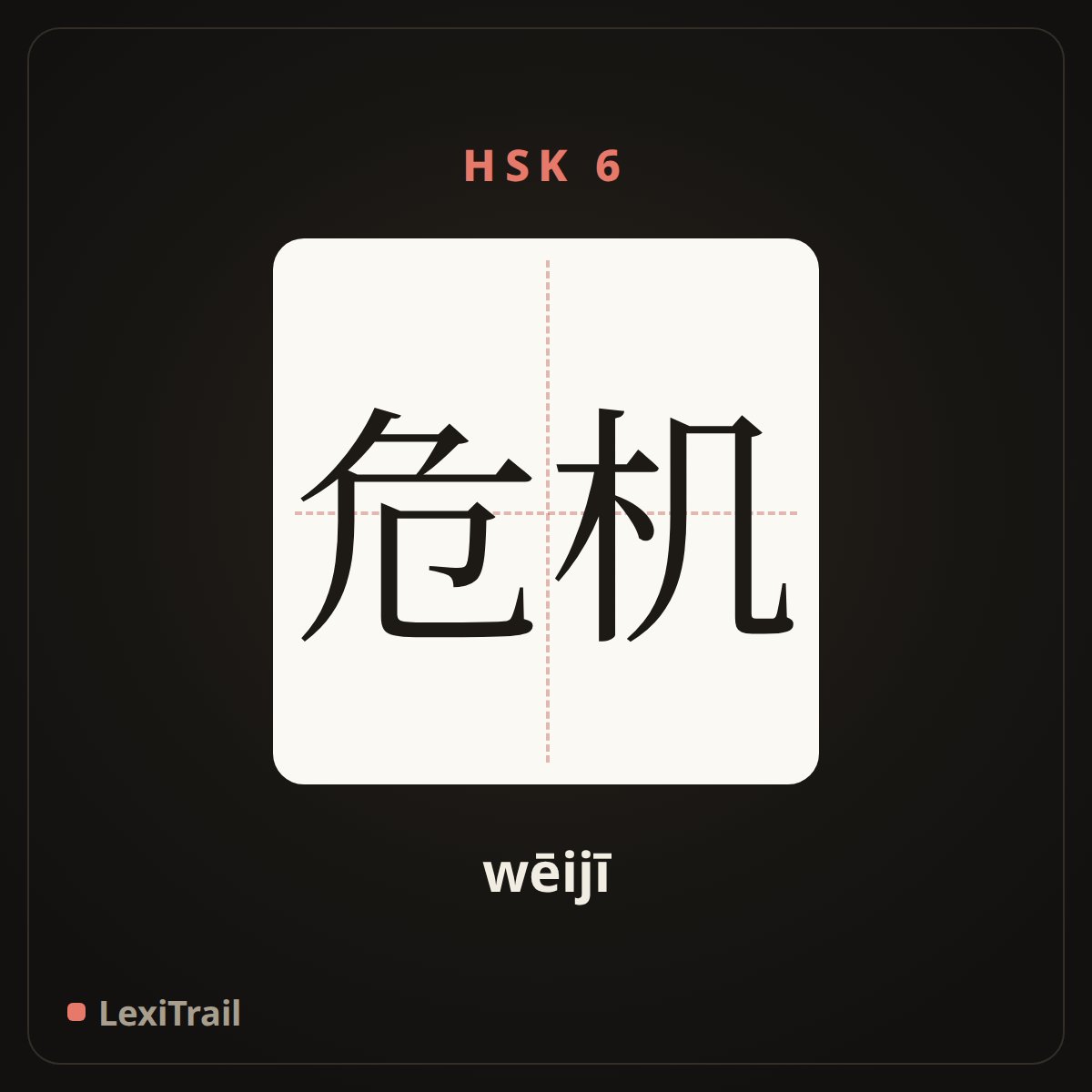 危机 — the Chinese character for crisis (wēijī), stroke diagram