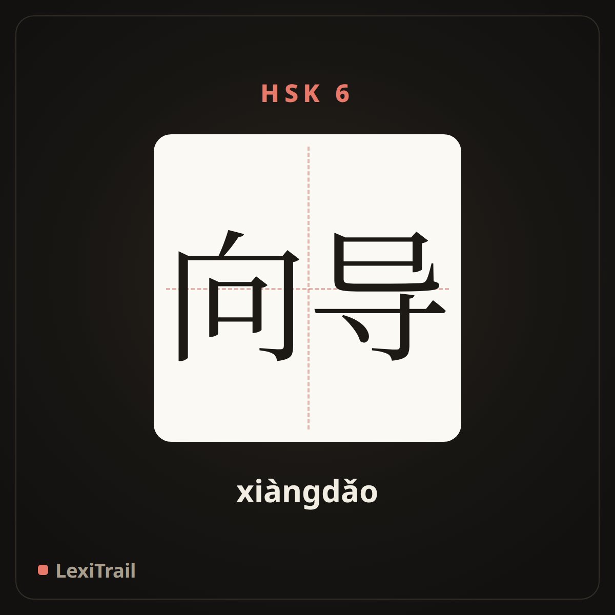 向导 — the Chinese character for Guide (xiàngdǎo), stroke diagram