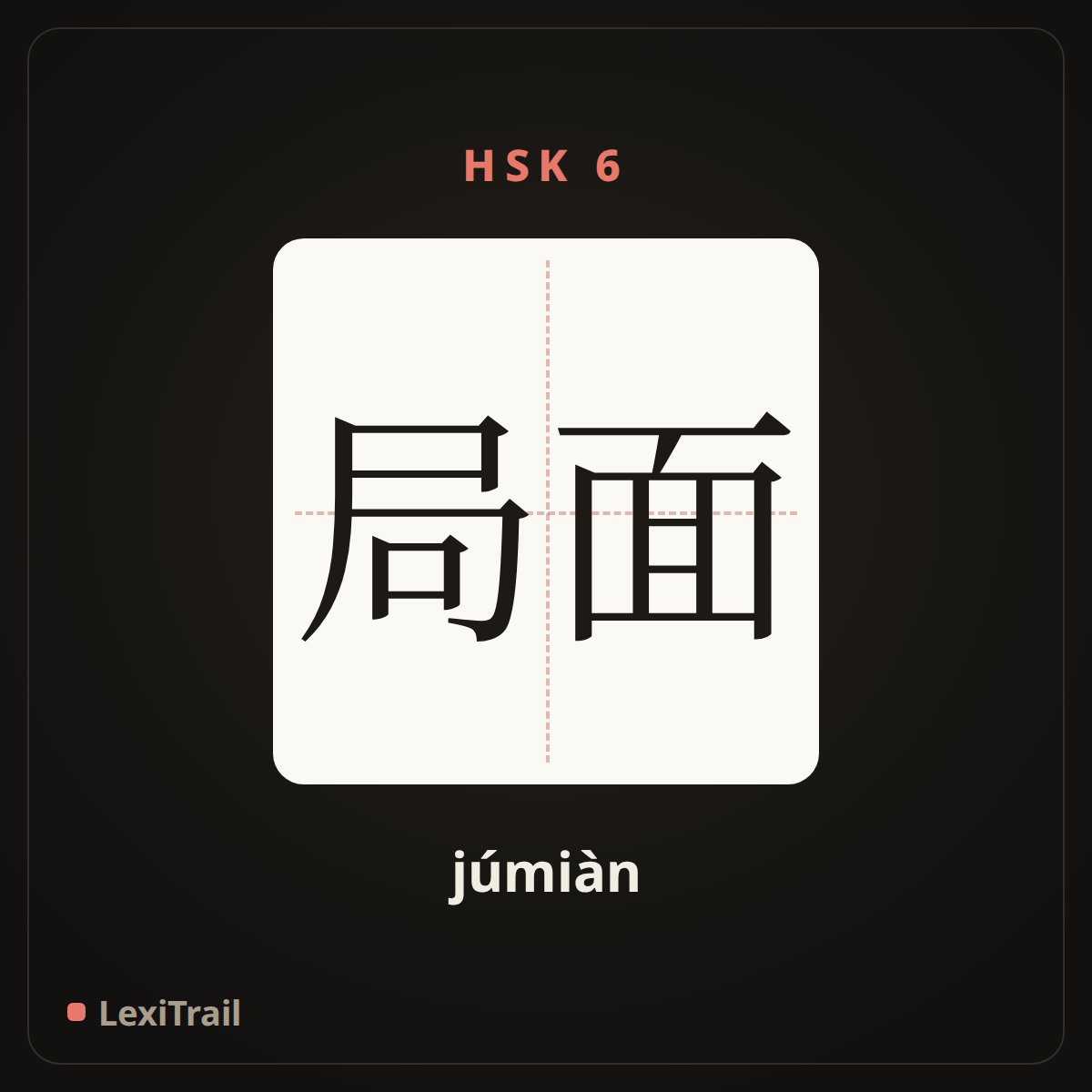 局面 — the Chinese character for situation (júmiàn), stroke diagram
