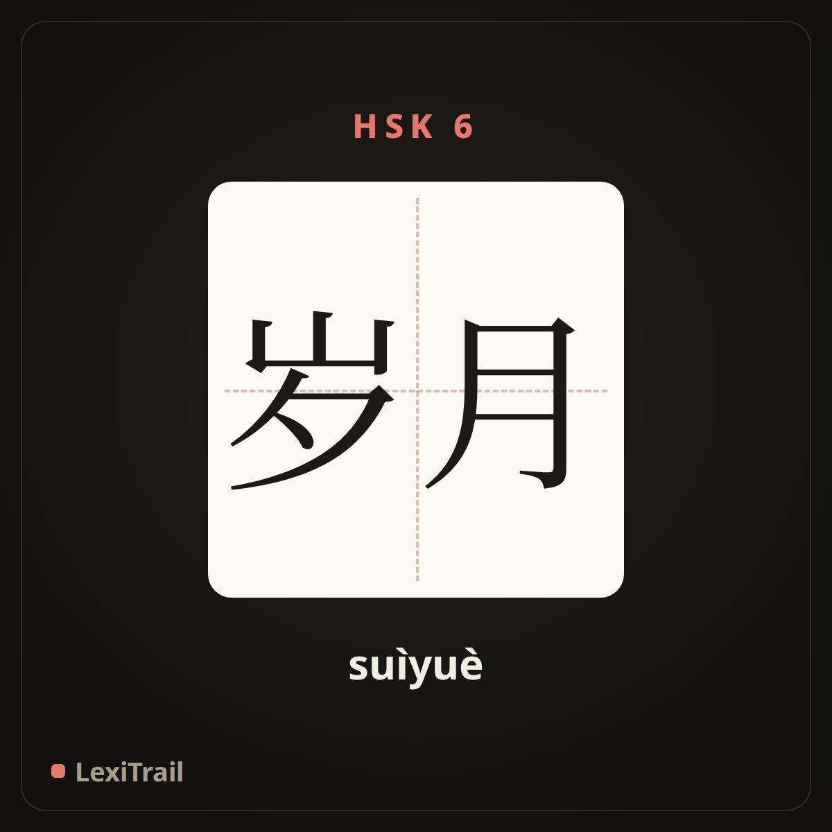 岁月 — the Chinese character for Years (suìyuè), stroke diagram
