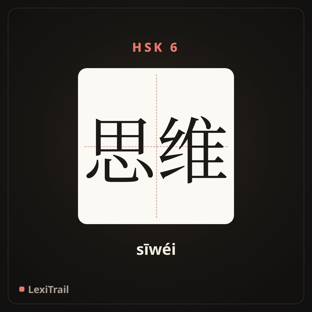 思维 — the Chinese character for thinking (sīwéi), stroke diagram