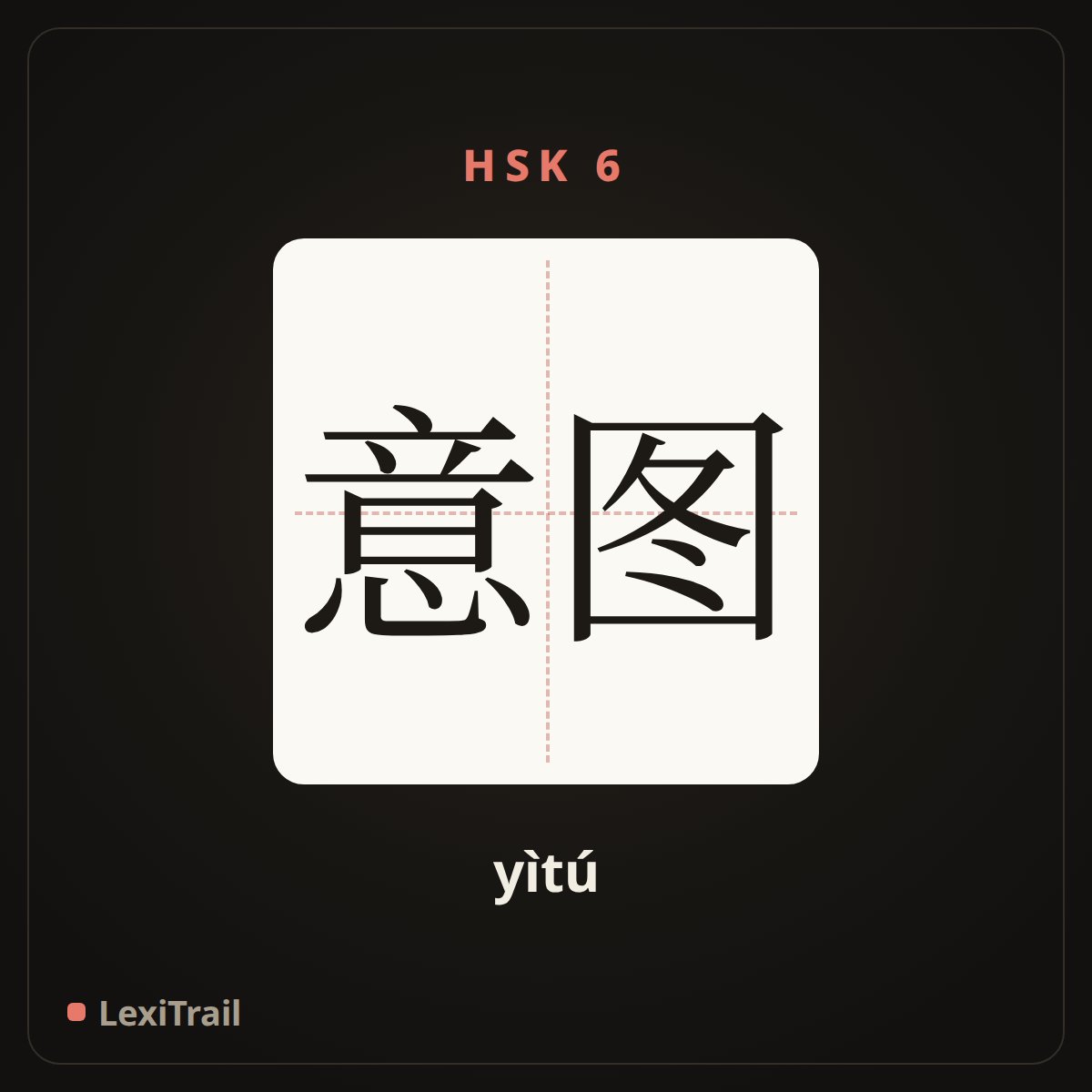 意图 — the Chinese character for intention (yìtú), stroke diagram