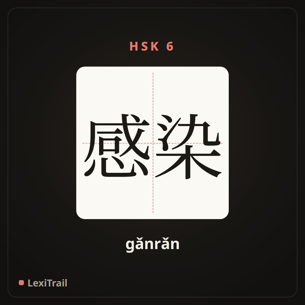 感染 — the Chinese character for Infected (gǎnrǎn), stroke diagram