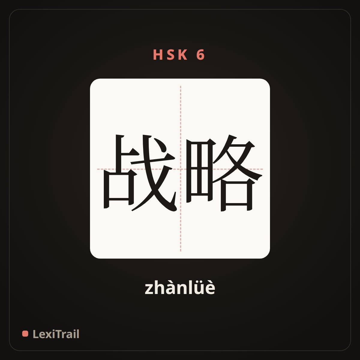 战略 — the Chinese character for strategy (zhànlüè), stroke diagram