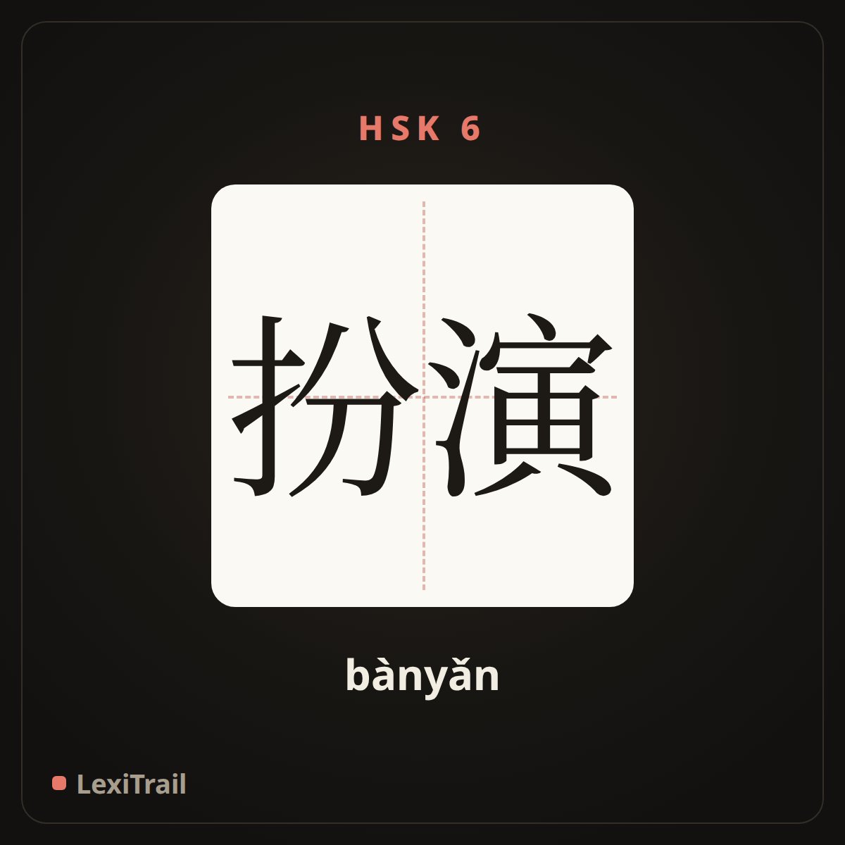 扮演 — the Chinese character for Play the role (bànyǎn), stroke diagram
