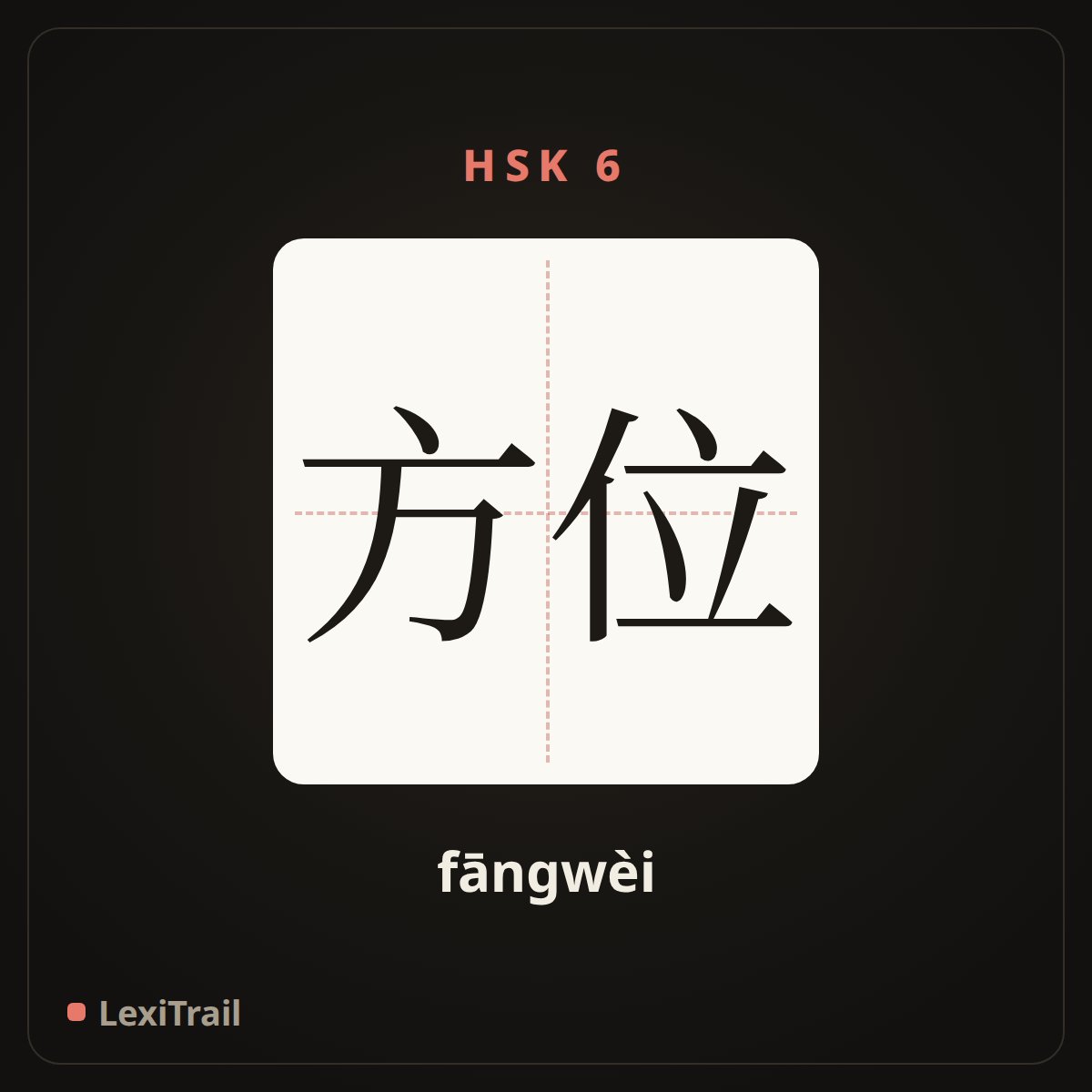 方位 — the Chinese character for Position (fāngwèi), stroke diagram